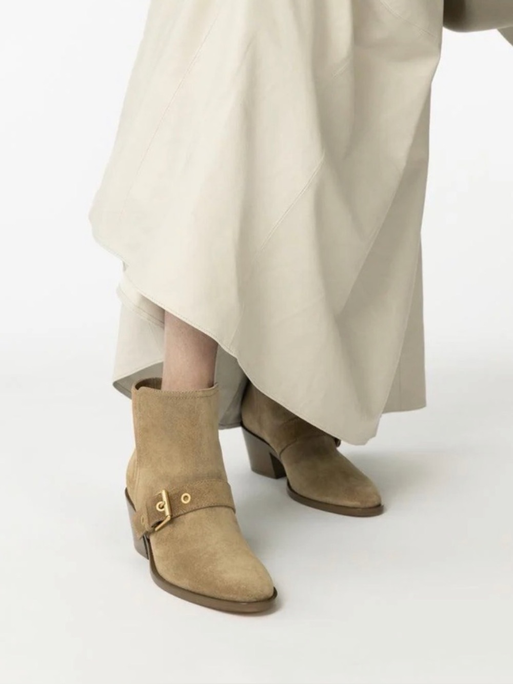 Gianvito Rossi *NEW* Suede Buckle Leather Booties- Size 36.5/ US 6.5 - Picture 12 of 12